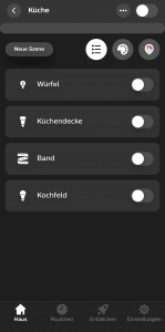 Raumeinstellungen in der HUE App