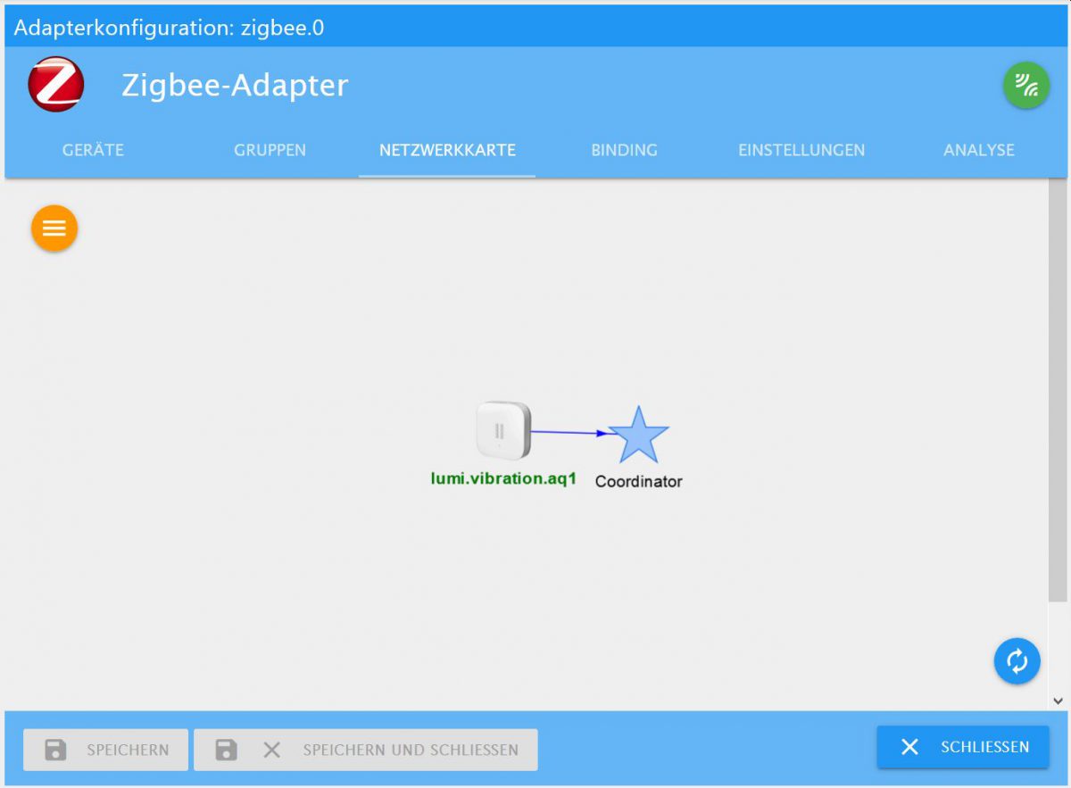 Empfindlichkeit des lumi vibration Vibrationssensor von Aqara am zigbee