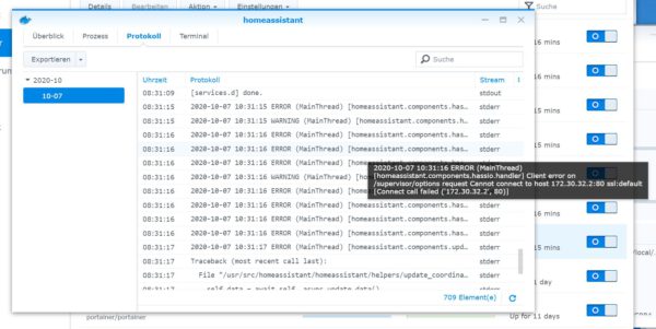 Home assistant in Synology Docker Fehler bei Aufrauf über HTTPS