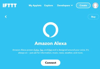Alexa Integration in IFTTT connect