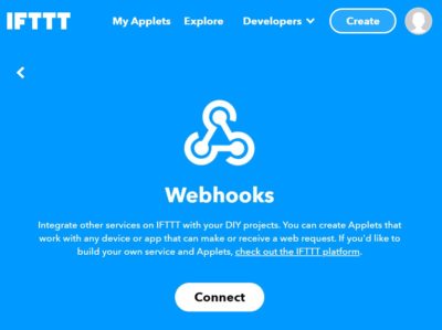 Webhooks in IFTTT aktivieren