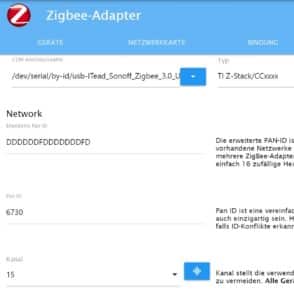 zigbee Adapter Einstellungen ioBroker Sonoff Stick