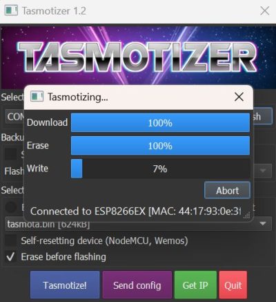 Tasmotizer für WEMOS D1 flashing