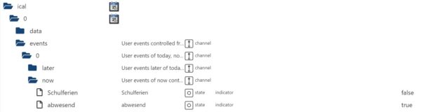 ical Event Objekte in ioBroker